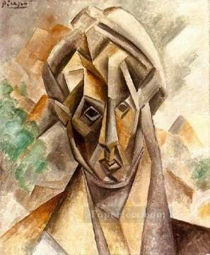 Pablo Picasso Painting - Cabeza Mujer 1909 cubista Pablo Picasso